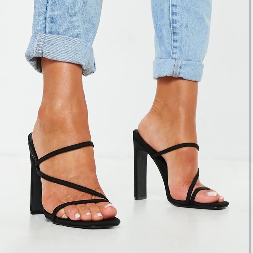 Strappy mule heeled sandal